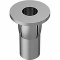 Bsc Preferred Zinc Yellow Plated Steel Rivet Nut for Plastics M5 x .8mm Thread for 4.5-8.1 Material Thick, 10PK 97217A452
